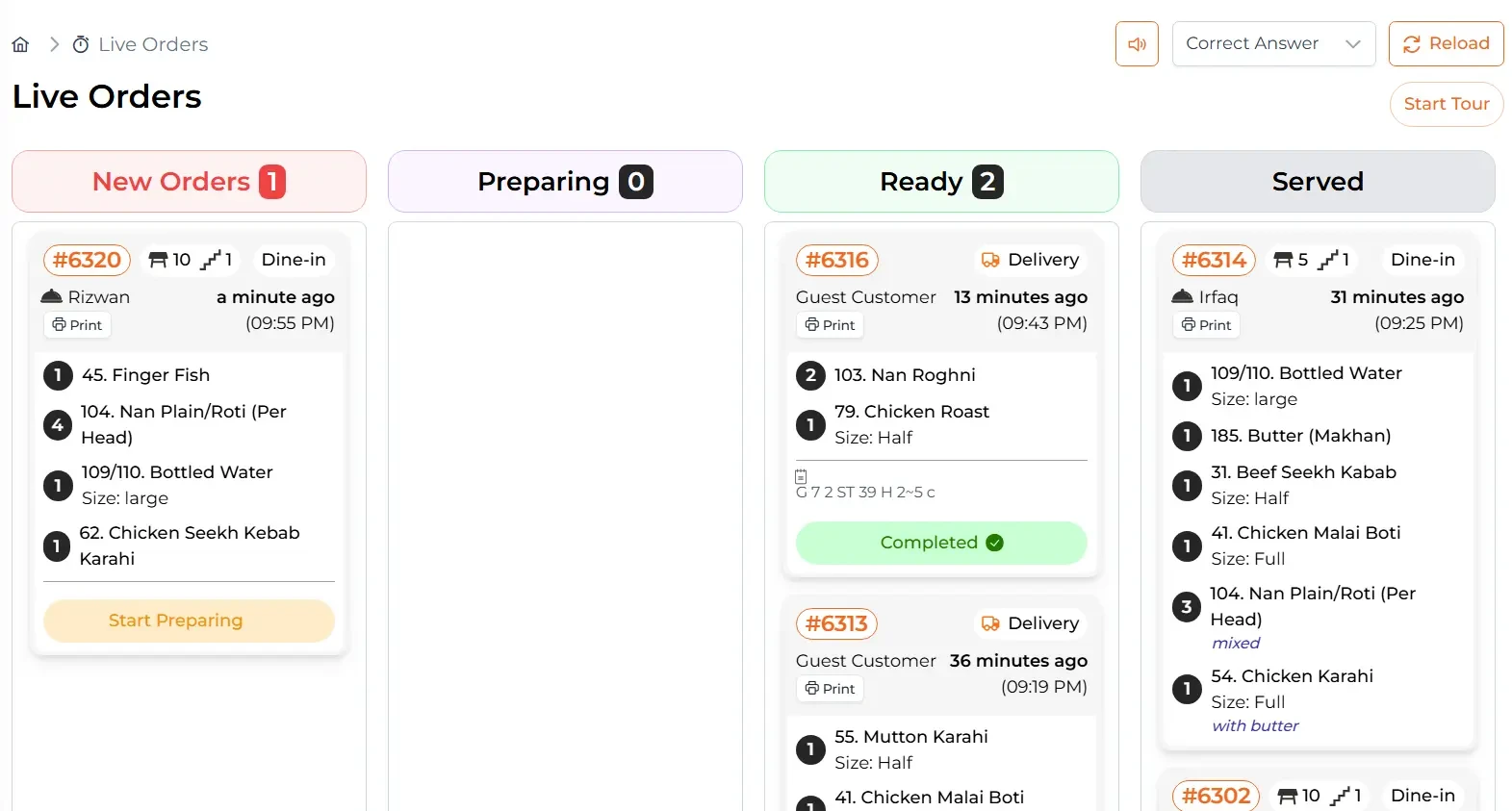 Kitchen Display System with thermal printer